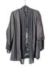 HARARI Print Black Gray Orange Silk Cardigan Size M - photo 5