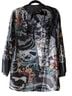 HARARI Print Black Gray Orange Silk Cardigan Size M - photo 4