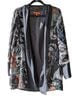 HARARI Print Black Gray Orange Silk Cardigan Size M - photo 3