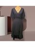 BLOOMCHIC BloomChic Solid Tie Surplice Ruffle High-Low Dress Casual Dress - photo 5