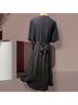 BLOOMCHIC BloomChic Solid Tie Surplice Ruffle High-Low Dress Casual Dress - photo 8