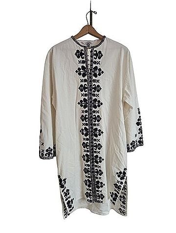 & Other Stories Capsule Collection Cotton Embroidered Kaftan Tunic Casual Dress (view 1)