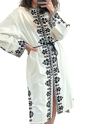 & Other Stories Capsule Collection Cotton Embroidered Kaftan Tunic Casual Dress (view 2)