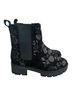Johnny Was 100% Suede Floral Black Ankle Boots Size 9 - photo 9