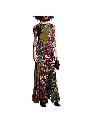 FUZZI Patchwork Printed Tulle Mesh Cocktail Dress (view 1)