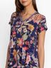 Johnny Was Floral Multi Color Short Sleeve Top Size XS - photo 4