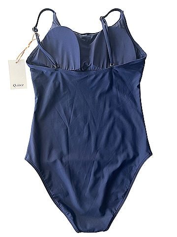Quince Quince Italian Cami in Deep Navy One Piece Swimsuit (view 2)