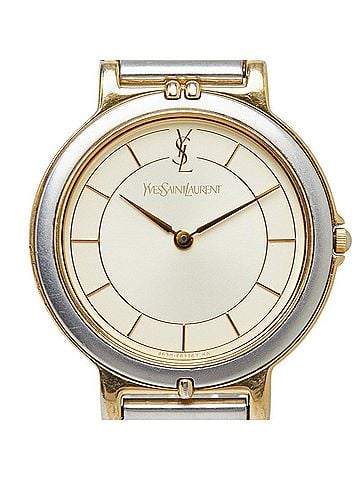 Yves Saint Laurent Saint Laurent watch 4620-E62267Y, quartz, beige dial, stainless steel plated, men's. (view 1)