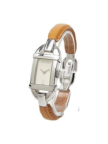 Gucci Gucci Bangle Watch 6800L Quartz White Dial Stainless Steel Leather Women's GUCCI (view 2)