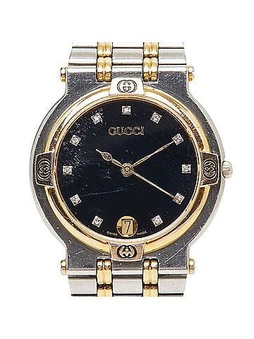 Gucci Gucci 11-Diamond Watch 9000M Quartz Black Dial Stainless Steel Plated Men's GUCCI (view 1)