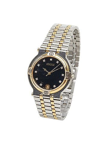 Gucci Gucci 11-Diamond Watch 9000M Quartz Black Dial Stainless Steel Plated Men's GUCCI (view 2)