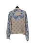 Pol 100% Cotton Floral Blue Ivory Jacket Size L - photo 2