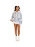 Pol 100% Cotton Floral Blue Ivory Jacket Size L - photo 4
