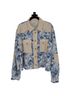 Pol 100% Cotton Floral Blue Ivory Jacket Size L - photo 1