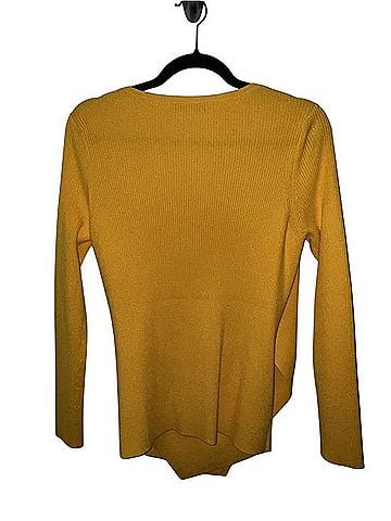 Milly Yellow Wrap V?Neck Knit Sweater Casual Sweaters (view 2)