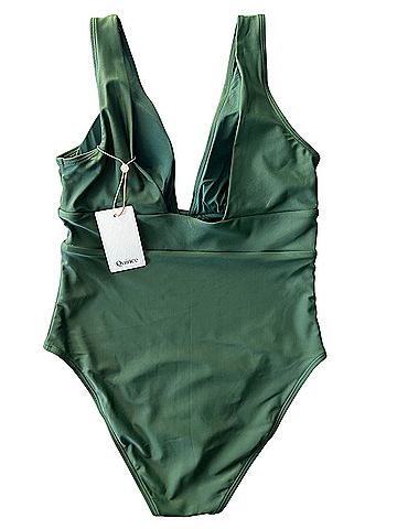 Quince Quince Italian Plunge in Palm One Piece Swimsuit (view 2)