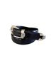 Fossil 100% Leather Solid Black Silver Belt Size M - photo 2