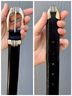 Fossil 100% Leather Solid Black Silver Belt Size M - photo 4