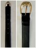 Fossil 100% Leather Solid Black Silver Belt Size M - photo 9