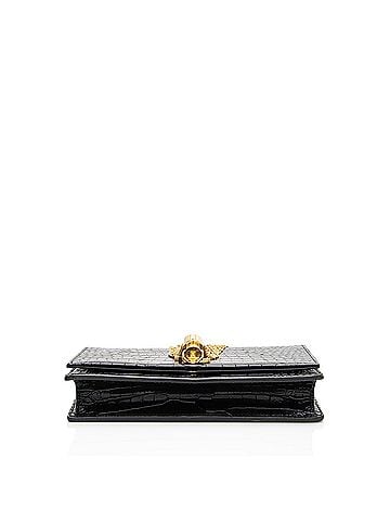 Saint Laurent Saint Laurent Croc Embossed Leather Monogram Kate Tassel Chain Wallet (view 2)