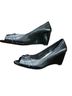 Naturalizer 100% Calf Leather Black Wedges Size 8 - photo 2