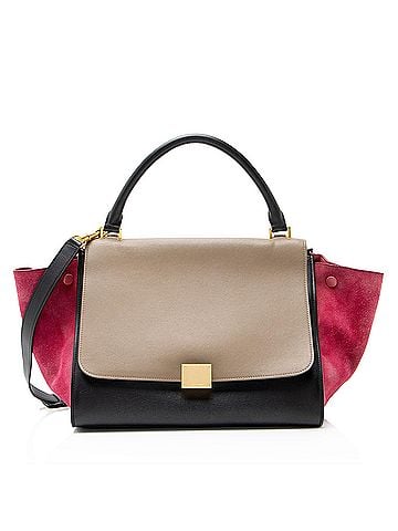 Céline Celine Tricolor Calfskin Suede Medium Trapeze Bag (view 1)