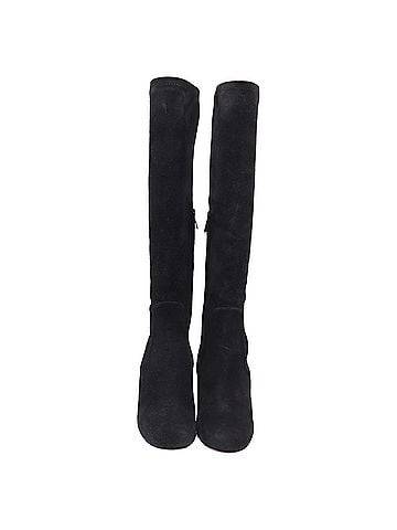 Rene Caovilla René Caovilla Block-Heel Knee-High Boots in Black Suede (view 2)