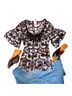 Da-Nang 100% Silk Tie-dye Black Gray Blouse Size XS - photo 1