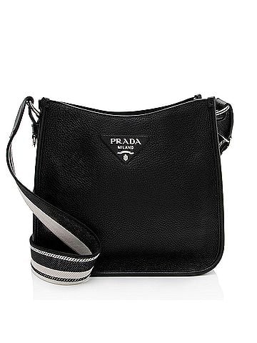 Prada Prada Vitello Daino Logo Medium Soft Hobo (view 1)