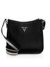 Prada 100% Leather Black Prada Vitello Daino Logo Medium Soft Hobo One size - photo 1