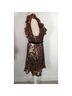 Free People 100% Polyester Solid Brown Black Gold Cocktail Dress Size 4 - photo 5