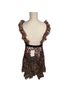 Free People 100% Polyester Solid Brown Black Gold Cocktail Dress Size 4 - photo 2