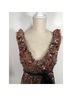 Free People 100% Polyester Solid Brown Black Gold Cocktail Dress Size 4 - photo 4