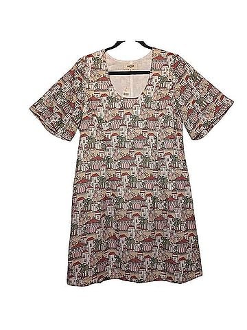 Anthropologie Porridge City Print Mini Dress Casual Dress (view 1)