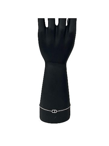 Christian Dior Christian Dior CD Logo Motif Plated Chain Bracelet, Silver, 08333 (view 2)