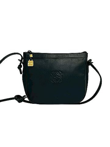 Loewe LOEWE Vintage Anagram Logo Engraved Hardware Leather Shoulder Bag Pouch Sacoche Black 49315 (view 1)