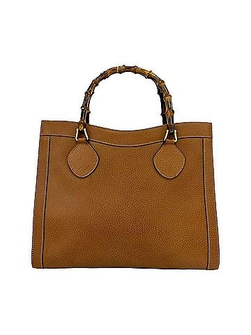 Gucci GUCCI (Old Gucci Vintage) Bamboo Leather Handbag, Tote Bag, Business Brown, 42095 (view 1)