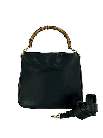 Gucci GUCCI Vintage Bamboo Leather 2-way Handbag/Tote Bag/Shoulder Bag, Black, 84200 (view 1)
