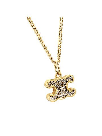 Céline CELINE Celine Necklace 460GB6BZI.35OR Rhinestone Triomphe Women's Gold (view 1)