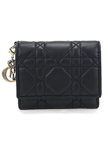 Christian Dior Christian Dior DIOR Dior Tri-fold Wallet S0181ONMJ_M900 Lotus Lady Women's Black (view 1)