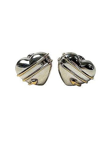 Tiffany & Co. Tiffany &amp; Co. Heart Arrow Earrings, Combination 925/750 Sterling Silver, Vintage, Women's (view 1)