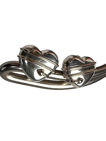 Tiffany & Co. Tiffany &amp; Co. Heart Arrow Earrings, Combination 925/750 Sterling Silver, Vintage, Women's (view 2)