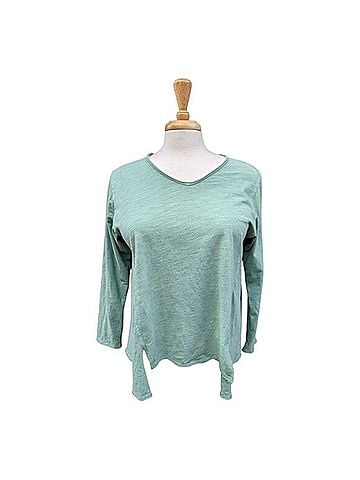 Kleen Bi-level Hem Knit Top Long Sleeve T-Shirt (view 1)