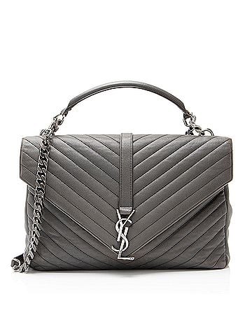 Saint Laurent Saint Laurent Matelasse Calfskin Monogram College Large Shoulder Bag (view 1)