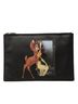 Givenchy 100% Leather Black Bambi Printed Leather Zip Clutch One size - photo 1