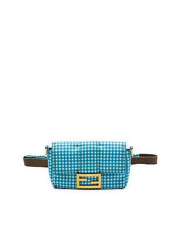 Fendi Joshua Vides Mini Nylon Gingham Convertible Baguette Satchel (view 1)