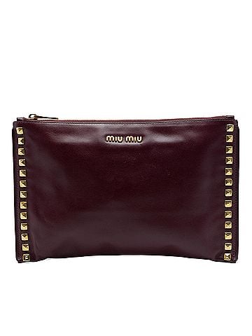 Miu Miu Studded Leather Zip Clutch (view 1)
