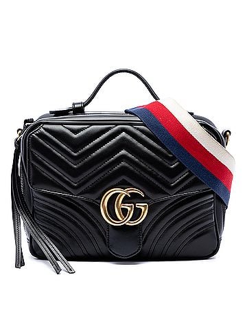 Gucci Small GG Marmont Matelasse Calfskin Sylvie Top Handle Satchel (view 1)