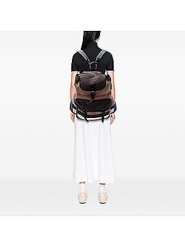 burberry rucksack medium leather backpack Canvas Mega Check Black 1728924 – FASHIONPHILE lightly padded changing mat. Burberry Check Trim Backpack