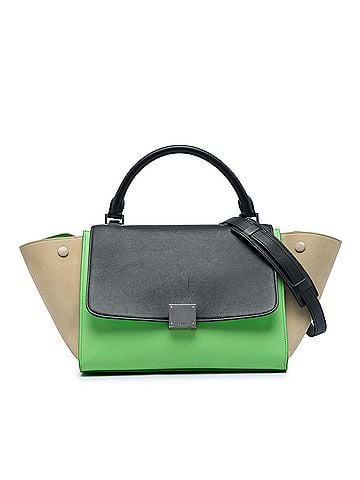 Céline Small Tricolor Leather Trapeze Satchel (view 1)